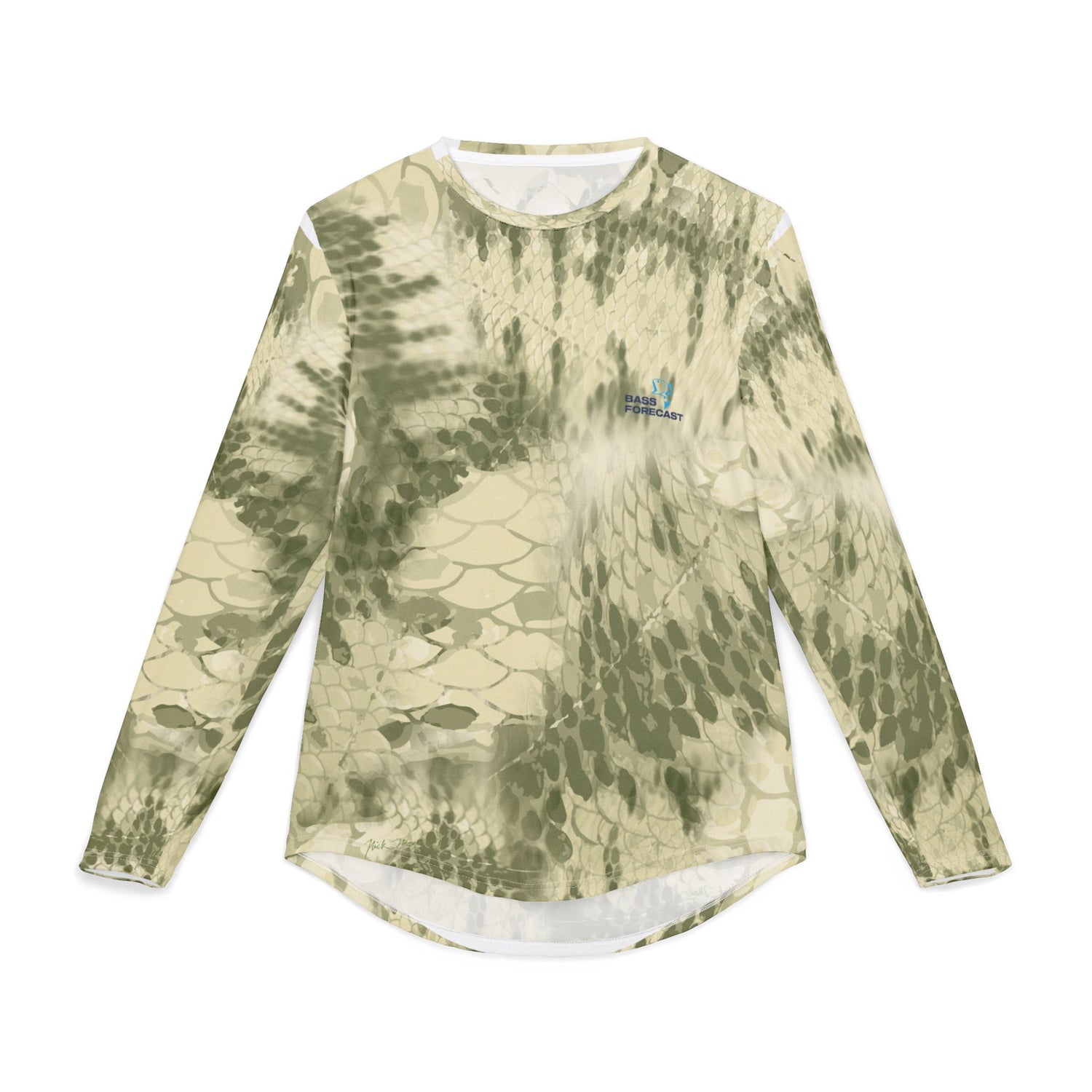 Green long sleeve fishing shirt - front