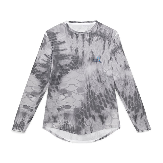 Gray long sleeve fishing shirt - front